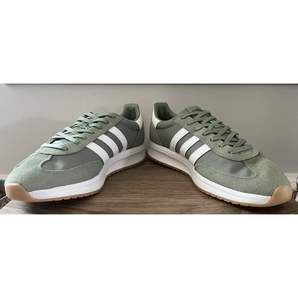 adidas Run 70S 2.0 Running Mens 13 Silver Green Sneakers Casual Shoes M1